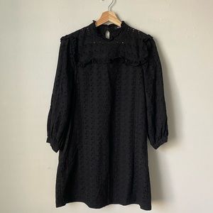 Madewell Floral Eyelet Dress in Black